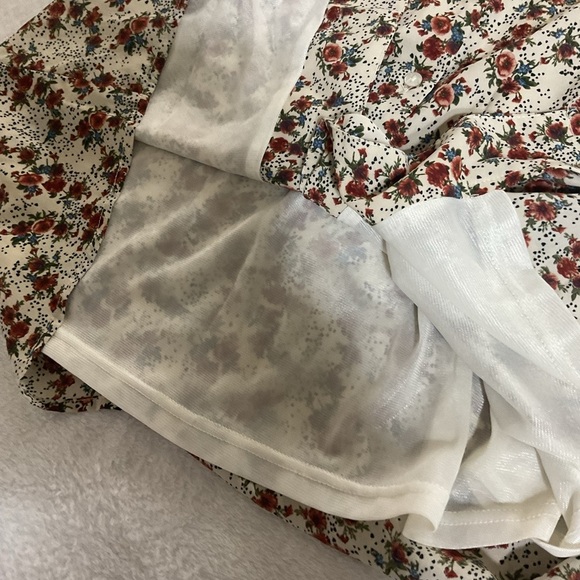 Jessica Robertson Women’s XXS Preppy Prairie Floral White Casual Shirt Dress - Picture 10 of 10